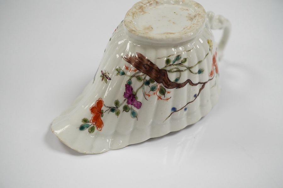 A Bow porcelain butter boat, c.1760, 13cm. Condition - fair to good